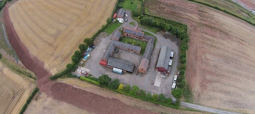 Aerial view of Winking Hill Farm business Park